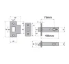 100mm Imperial Tubular Mortice Latch 75mm Backset - SS - 2