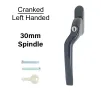 30mm Cranked Espag Window handle Black - Left Handed - 1