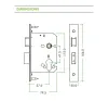 3" Euro Profile Architectural Sashlock 47.5mm Centres - PVD Brass - 2