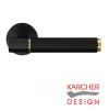 STUDIO SELECT ER90B1 Lever on Round Rose Door Handles - Karcher Cosmos Black / Satin Brass - 1