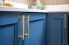 128mm Alexander and Wilks Crispin Knurled T-bar Cupboard Pull Handle - Satin Brass PVD - 2