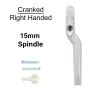 15mm Cranked Espag Window handle White - Right Handed - 1