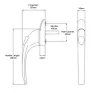 Non-Lockable Espag Window Handle (Spindle 40mm) White - 3