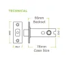 76mm Heavy Duty Tubular Deadbolt - Matt Black - 2