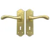 Valletta Lever on plate Door Handles Satin/Polished Brass - 1
