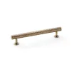 160mm Alexander and Wilks Leila Hammered T-bar Cupboard Pull Handle - Antique Brass - 1
