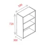 500mm Wall Unit - Natural Grey - 1
