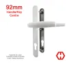 Hoppe Atlanta 3-Hole Aluminium-White Handles 92mm PZ - 1