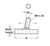 &Oslash; 40mm Base Leveller, with Ball Joint and M8 x 22mm - Base height 10mm - 3