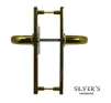 Polished Gold Sprung Handles 70mm PZ - SHORT PLATE - 180mm Fixings - 2