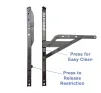 Pair of Atlas Heavy Duty Egress Easy Clean Restricted Hinges - 350mm 45KG - 1