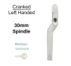 30mm Cranked Espag Window handle White - Left Handed - 1