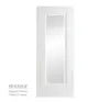 1 Panel White Primed Stepped Shaker Style Door Lined - Glazed Frosted (Clear Border) - 1
