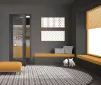 1 Panel Shaker Luxury Laminated Grey Door 44mm - Glazed Clear - 2