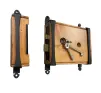 Antique Pine Box Lock with Black Iron Straps - 2