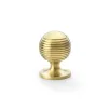 32mm Alexander and Wilks Caesar Cupboard Knob on Round Rose - Satin Brass PVD - 1