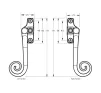 Monkey Tail Espag Window Handle - Black Antique - 2