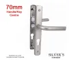 Brushed Silver Sprung Handles 70mm PZ, 200mm Centres - 1