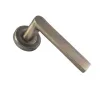 Serozzetta Edge Lever on Round Rose - Antique Brass - 2