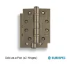 Antique Brass Ball Bearing Hinge 102 x 76mm (4x3") (Sold as a Pair) - 1