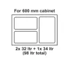 600mm Pull Out Waste Bins, Utensio Pro Maxi. 3 Bins - 3