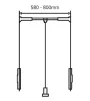 580-800mm - Adjustable Wardrobe Rail - 12kg Max - 3