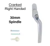 30mm Cranked Espag Window handle Satin Chrome - Right Handed - 1