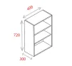 400mm Wall Unit - Natural Grey - 1