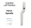 15mm Cranked Espag Window handle White - Left Handed - 1