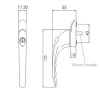 30mm Inline Espag Window handle SC - 2