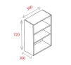 300mm Wall Unit - Natural Grey - 1