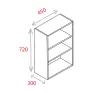 450mm Wall Unit - Natural Grey - 1