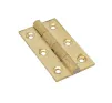 51mm x 29mm Solid Drawn Brass Butt Hinge, Self Colour - 2