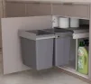 400mm Pull Out Waste Bins, 40 Litres (x2 20 Litre Bins) - 1