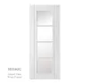 Vertical Panel White Primed Flush Lined Door - Glazed - 1
