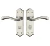Valletta Lever on plate Door Handles Satin Nickel - WC - 1