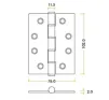 Grade 7 Washered Hinge Stainless Steel (4x3") - 2