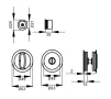 Karcher Sliding Door Bathroom Lock, Turn & Finger Pull Set - Cosmos Black - 3