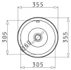 Pyramis Preparation Round Royal Mini Sink - 355mm - 3