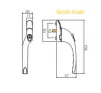 30mm Cranked Espag Window handle Polished Chrome - Left Handed - 2