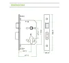 2 &frac12;" Euro Profile Architectural Sashlock 47.5mm Centres - PVD Brass - 2