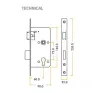 Din Euro Sashlock - 72mm c/c - backset 60mm - Stainless Steel - 2