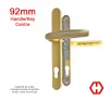 Hoppe Atlanta 3-Hole Aluminium-Gold Handles 92mm PZ - 1