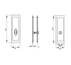 Karcher Rectangular Sliding Door Bathroom Lock, Turn & Finger Pull Set - Polished Stainless Steel - 2