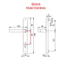 212mm 2 Screw Centres Door Handle. 92mm PZ. White Aluminium - 2