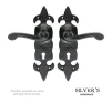 Fleur De Lys Lever on Backplate Black Door Handles - Lever Lock - 1