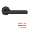 Rhodos Lever on Round Rose Door Handles - Karcher Cosmos Black - 1