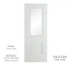 2 Panel Moulded White Primed Door - Glazed Clear - 1