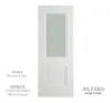 2 Panel Moulded White Primed Door - Glazed Frosted - 1