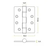 Ball Bearing Hinge Electro Brass (4x3) - 2